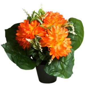 KOMPOZYCJA BUKIETOWA W DONICY- 3 KWIATY