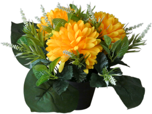 KOMPOZYCJA BUKIETOWA W DONICY- 3 KWIATY 