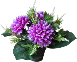 KOMPOZYCJA BUKIETOWA W DONICY- 3 KWIATY