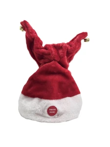 TAŃCZĄCA CZAPKA MIKOŁAJA 35 CM 